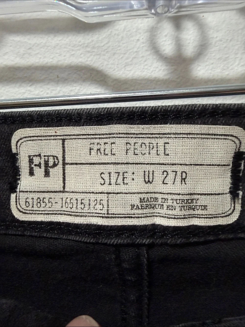 Free People Womens High Rise Wide Leg Black Denim 27R Flare Bell Bottom Grunge